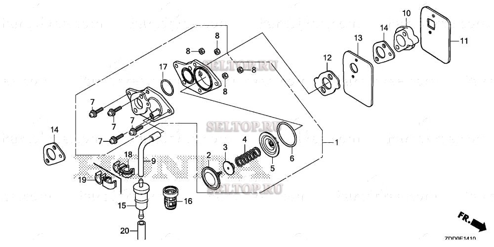 Ускорительный насос для Honda GX100RT KRDA