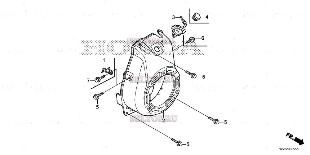 Кожух вентилятора для Honda GX100RT KREE