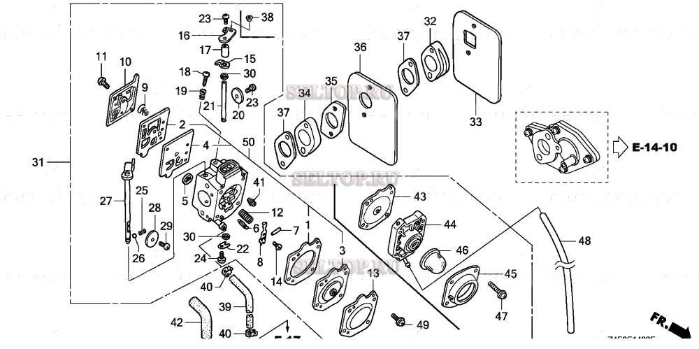 Карбюратор (безпоплавковый) для Honda GX100U KRDA