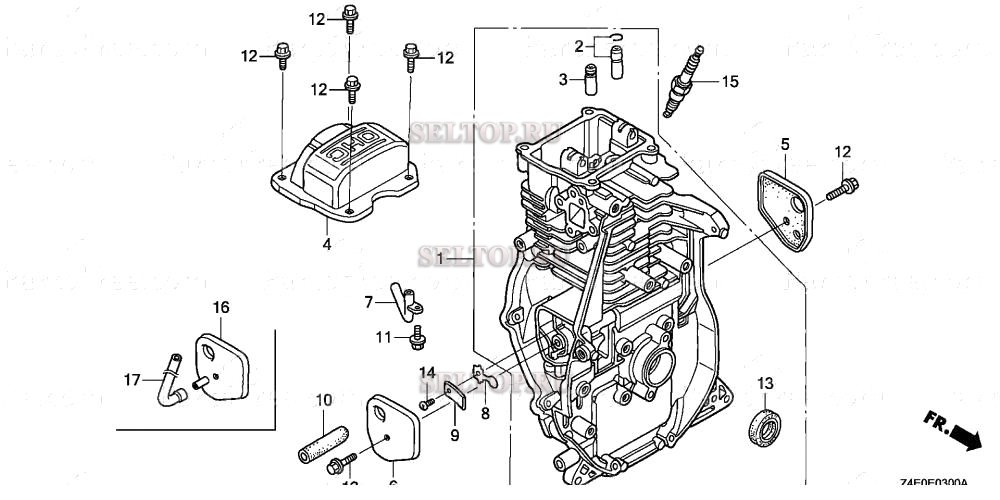 Блок цилиндров для Honda GX100U KRHP
