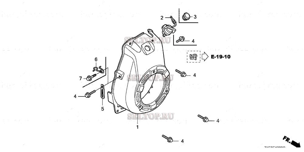 Кожух вентилятора для Honda GX100U KRS