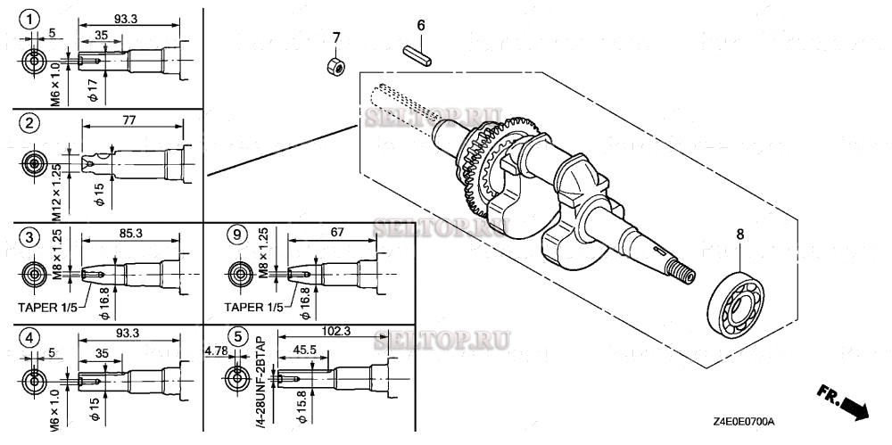 Коленвал для Honda GX100U KRSU