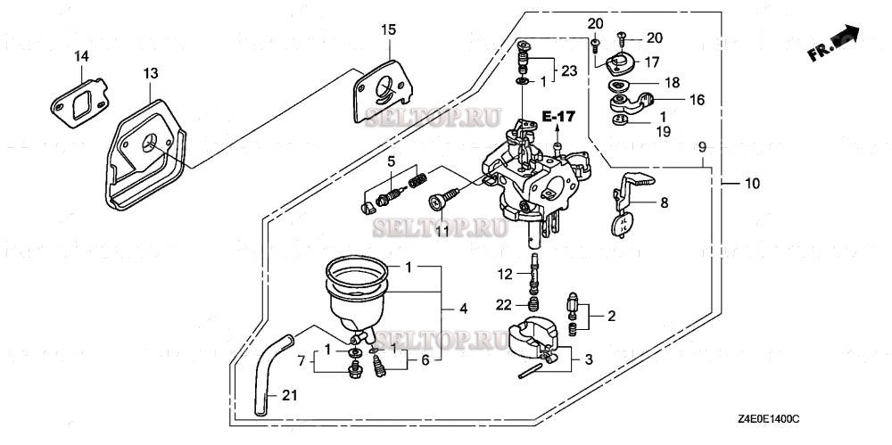 Карбюратор (стандартный) для Honda GX100U QA2
