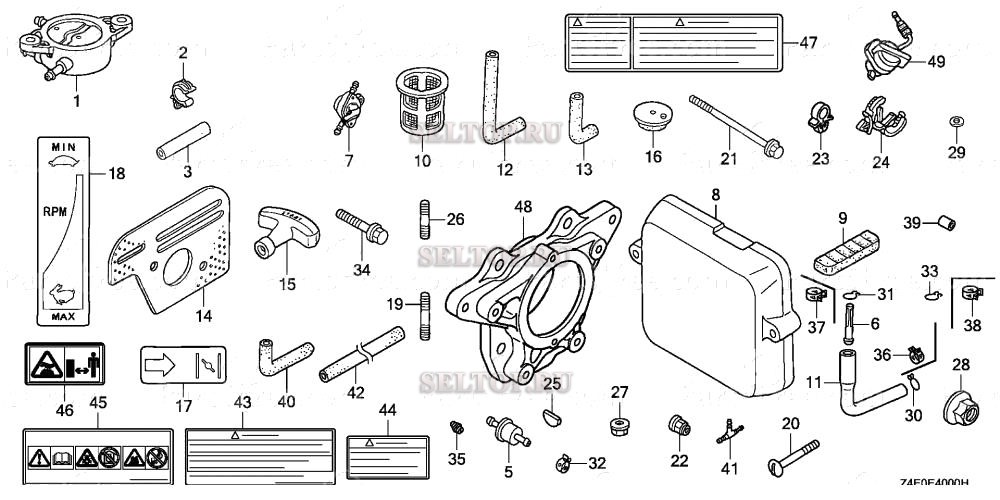 Прочие запчасти для Honda GX100U VSW4