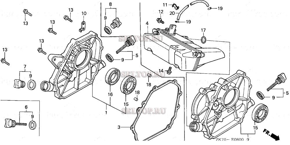 Крышка картера для Honda GX120K1 HT24