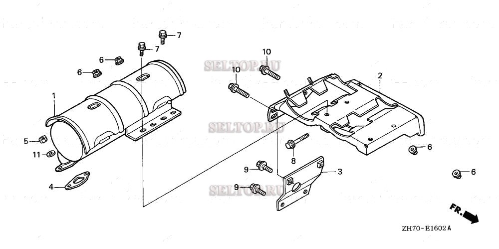 Глушитель (3) для Honda GX120K1 KRS4