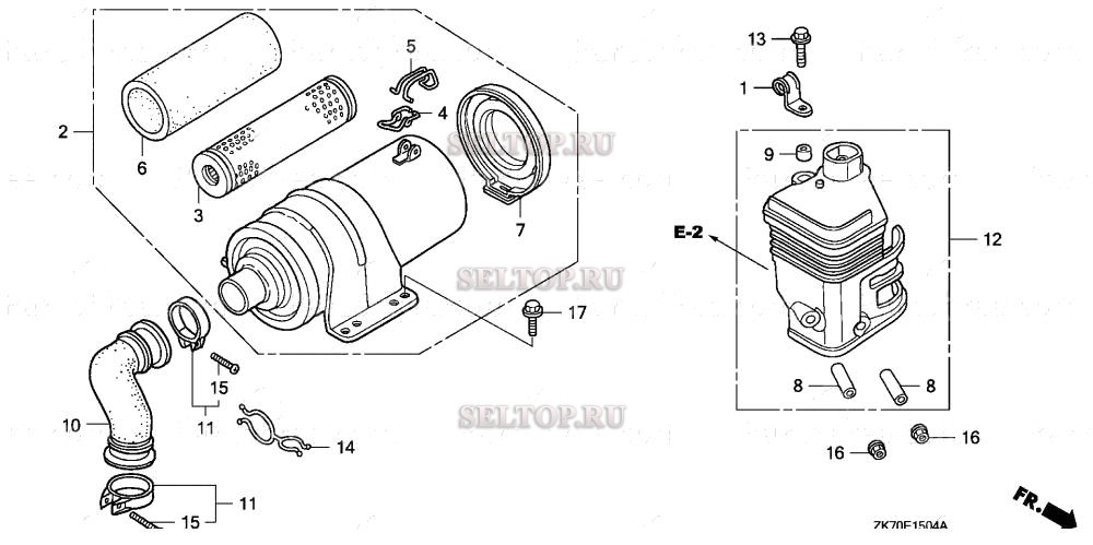 Воздушный фильтр (5) для Honda GX120K1 KRS6