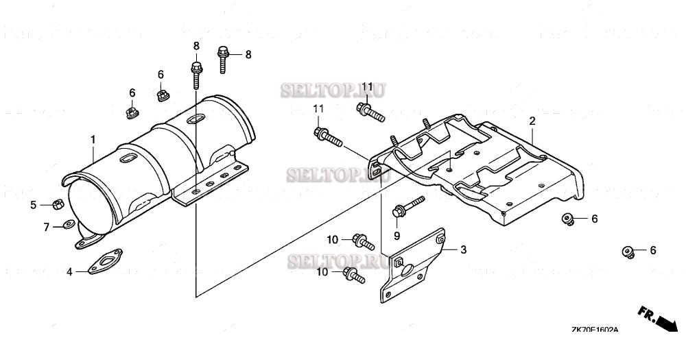 Глушитель (3) для Honda GX120K1 KRS6