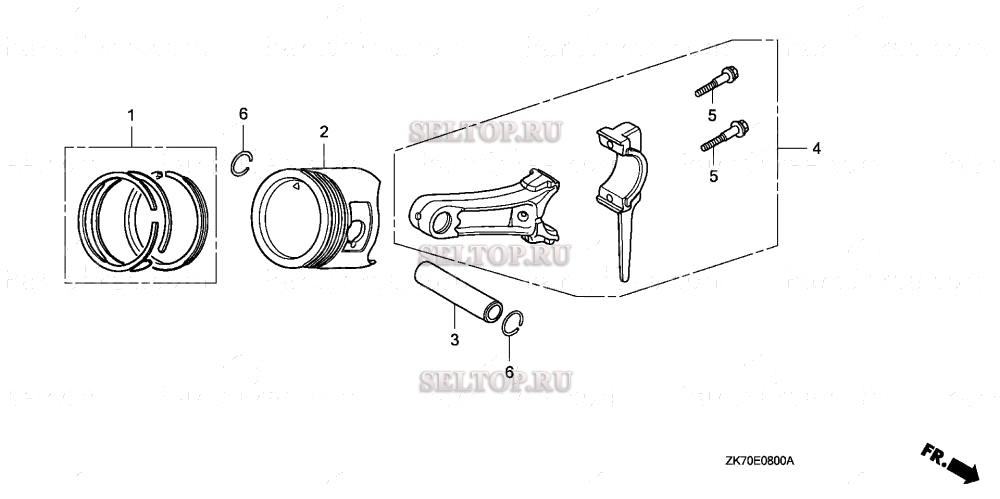 Поршень, шатун для Honda GX120K1 L1/A