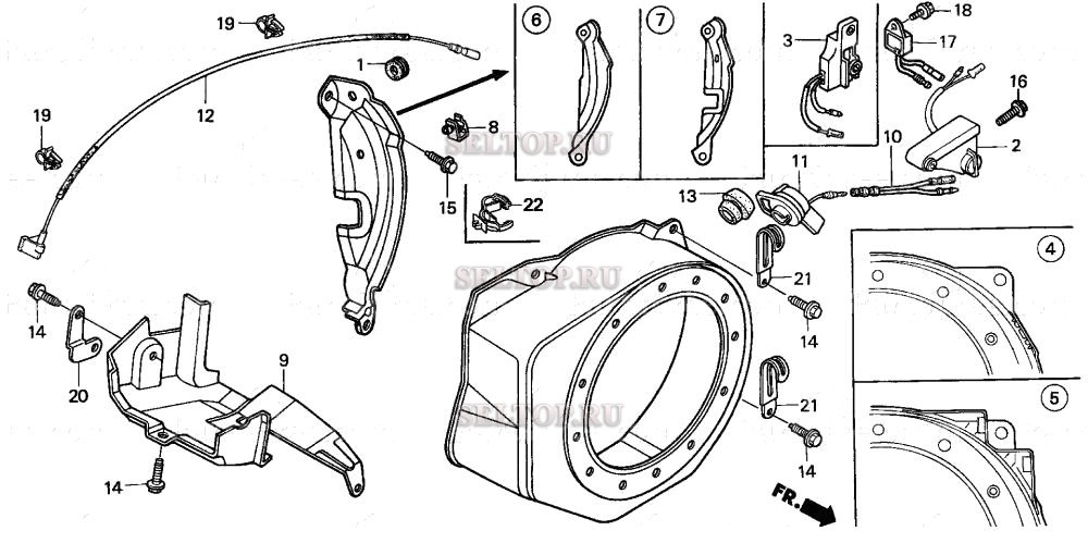 Кожух вентилятора для Honda GX120K1 QJG2