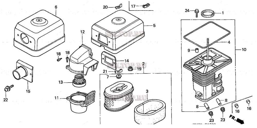 Воздушный фильтр (4) для Honda GX120K1 QXC9