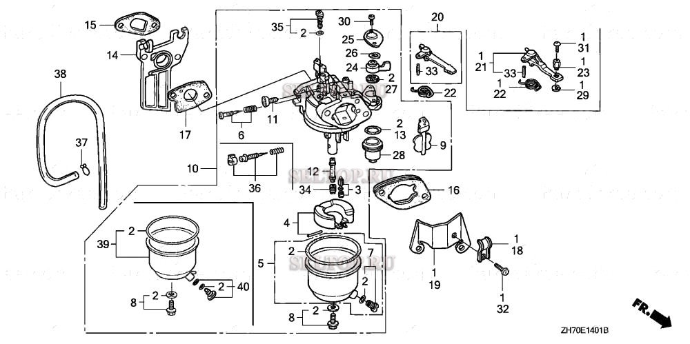 Карбюратор (2) для Honda GX120K1 QXG2