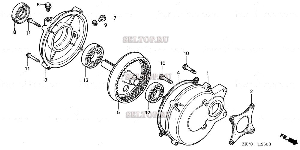Редуктор (1/6) для Honda GX120K1 R1