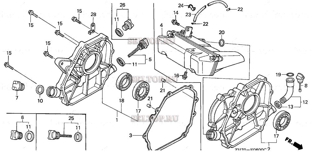 Крышка картера для Honda GX120K1 SJD2