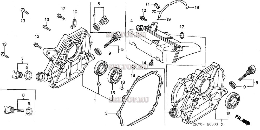 Крышка картера для Honda GX120K1 WKT2/A