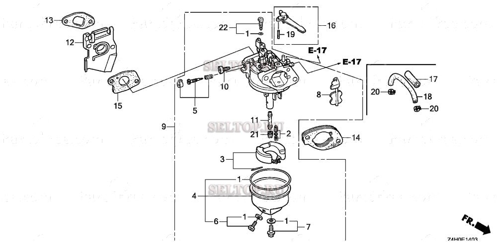 Карбюратор (3) для Honda GX120RT2 KRS4