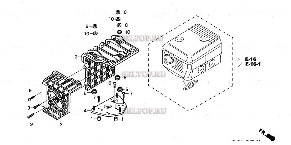 Крышка глушителя для Honda GX120T1 QW24
