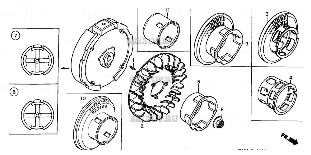 Маховик для Honda GX120T1 QX2