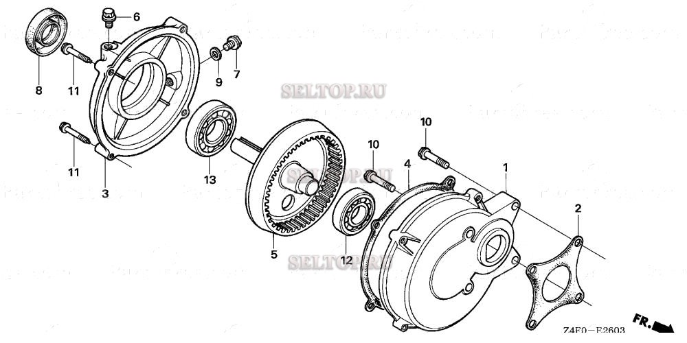Редуктор (4) для Honda GX120U1 HX4