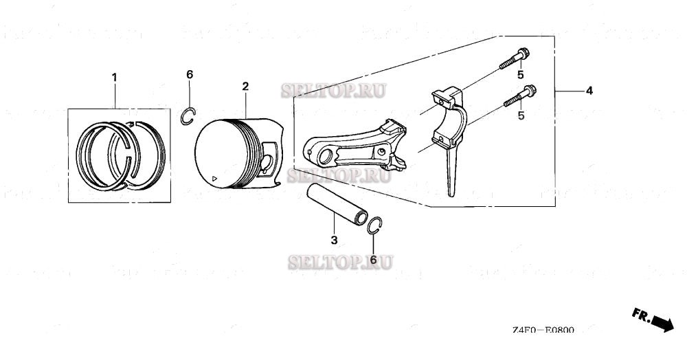 Поршень, шатун для Honda GX120U1 HXU