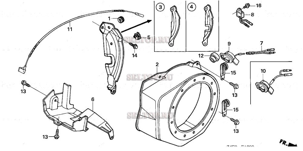 Кожух вентилятора для Honda GX120U1 KRS4