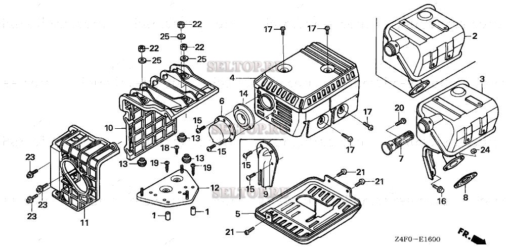 Глушитель (1) для Honda GX120U1 KRS6