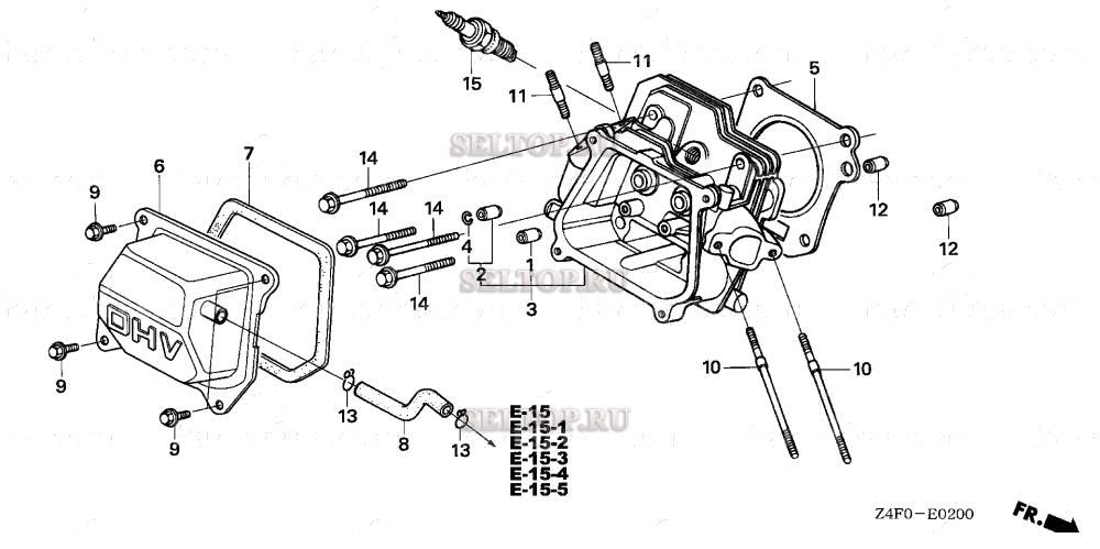 Головка цилиндра для Honda GX120U1 LHQ4