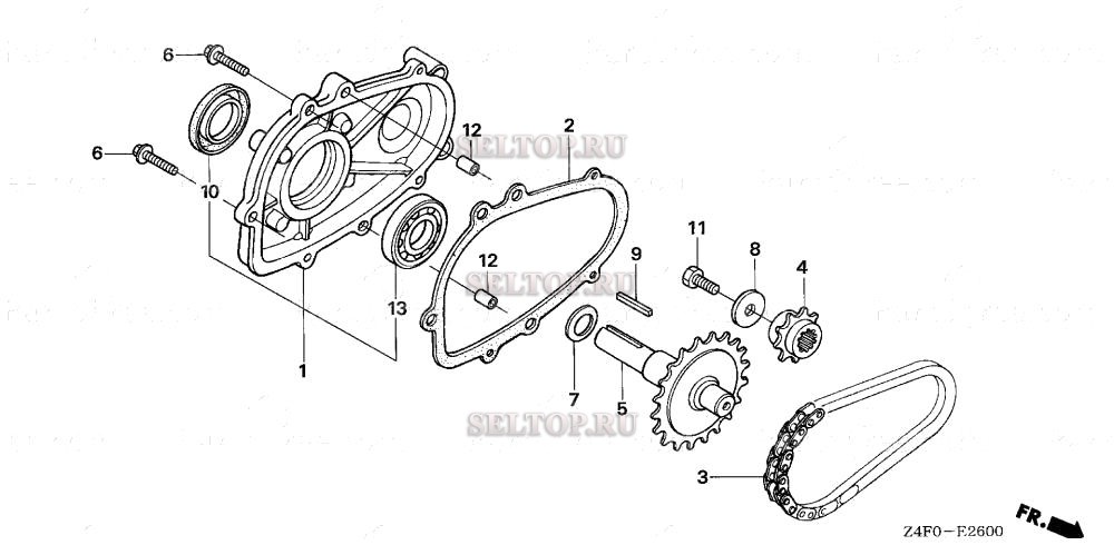 Редуктор (1) для Honda GX120U1 LHQ4