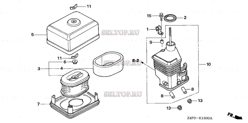 Воздушный фильтр (1) для Honda GX120U1 RHQ4