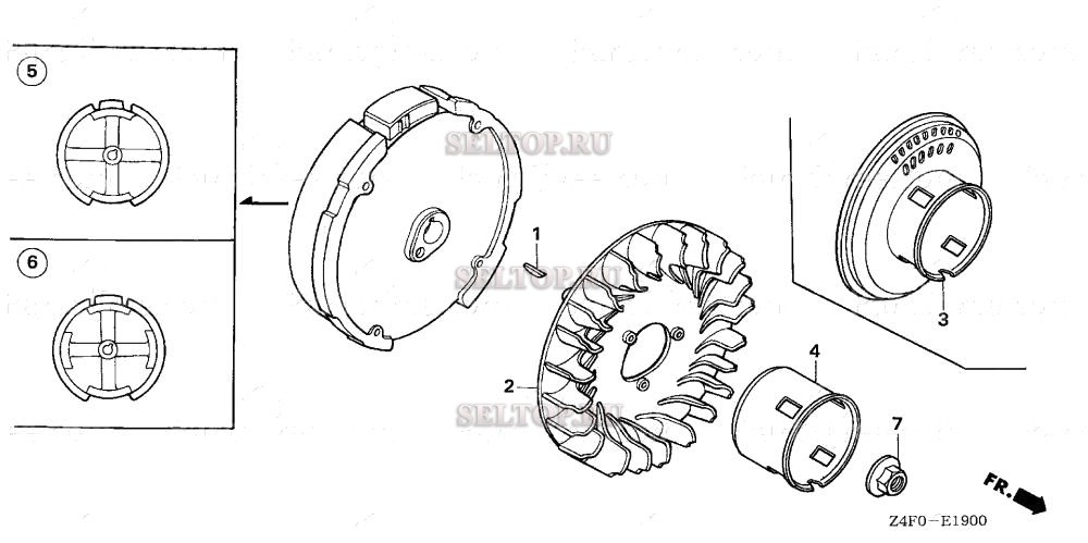Маховик для Honda GX120U1 SAR4