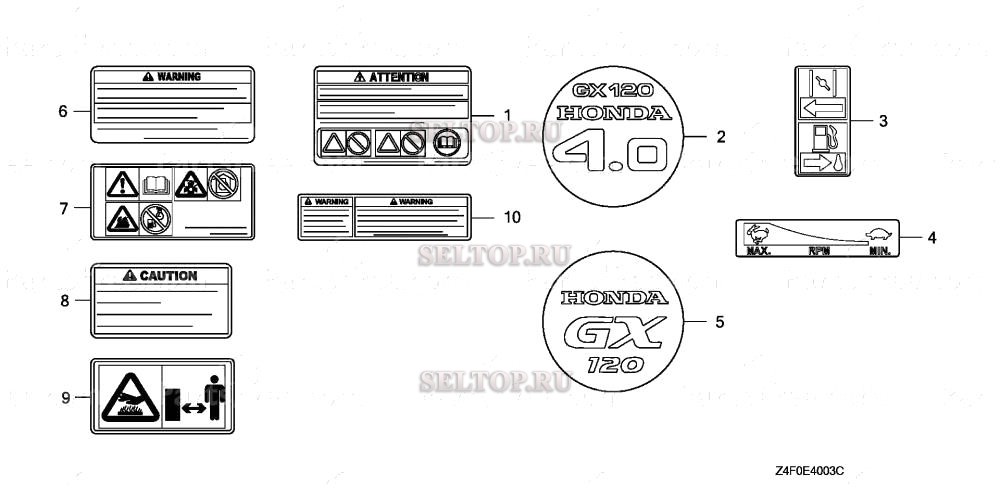 Прочие запчасти (4) для Honda GX120U1 SMA7