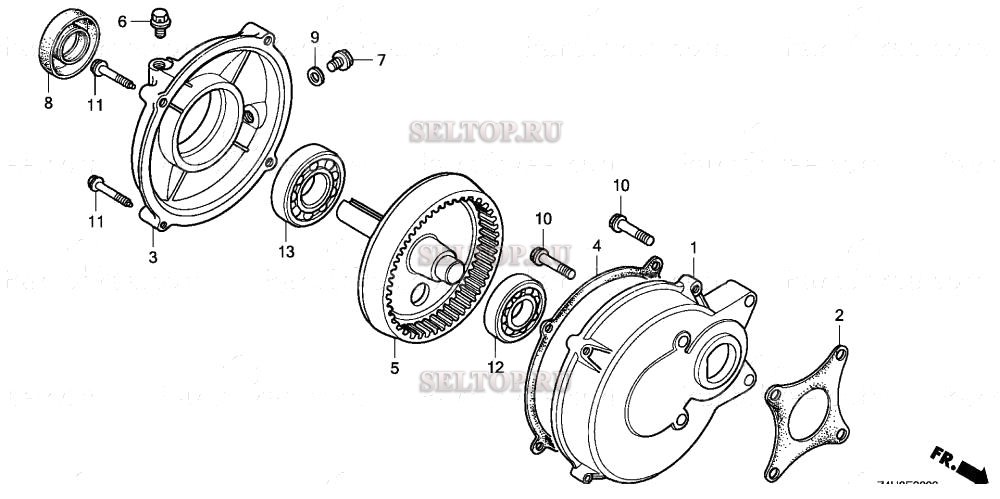 Редуктор (4) для Honda GX120UT1 HTF2