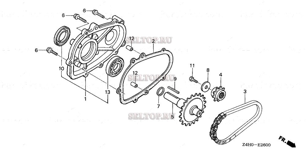 Редуктор (1) для Honda GX120UT1 LSB