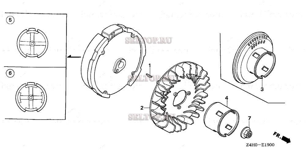 Маховик для Honda GX120UT1 QX7