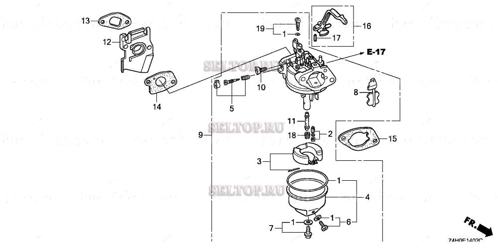 Карбюратор (3) для Honda GX120UT1 VPR4