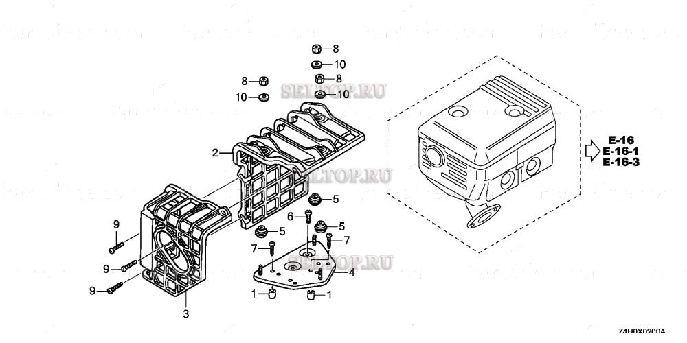 Крышка глушителя для Honda GX120UT1 WMA3