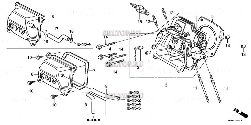 Головка цилиндра для Honda GX120UT2 HX2