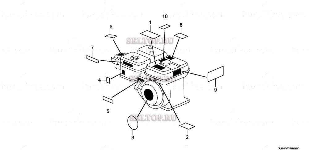 Этикетка для Honda GX120UT2 QX2