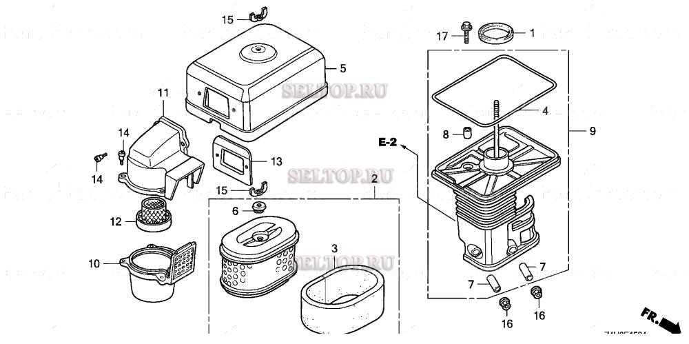 Воздушный фильтр (5) для Honda GX120UT2 QXC9