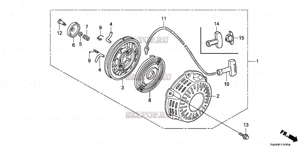 Ручной стартер для Honda GX120UT2 WKS