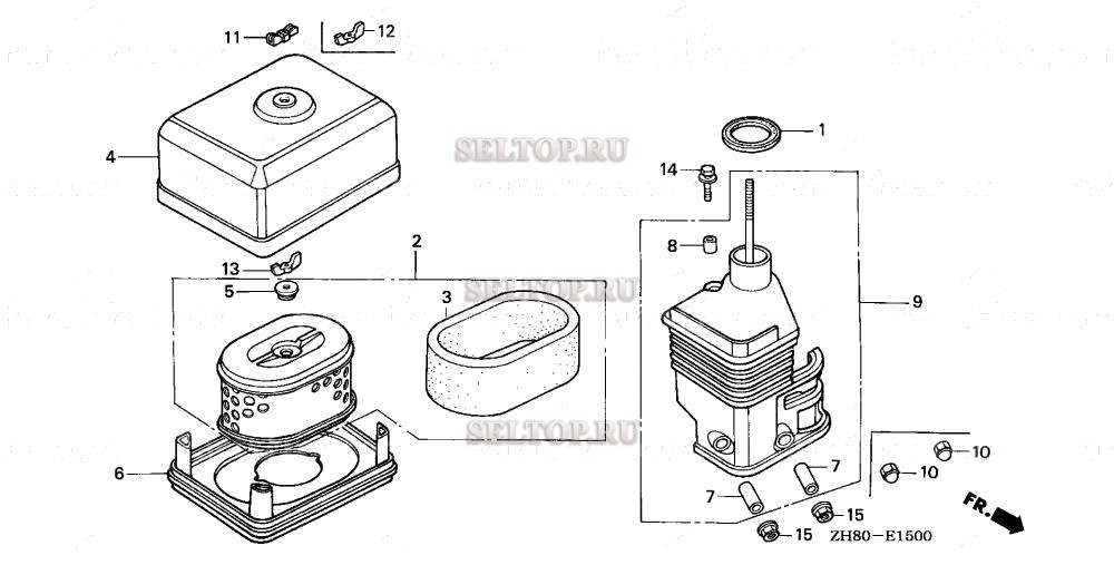Воздушный фильтр (1) для Honda GX160K1 HXE2