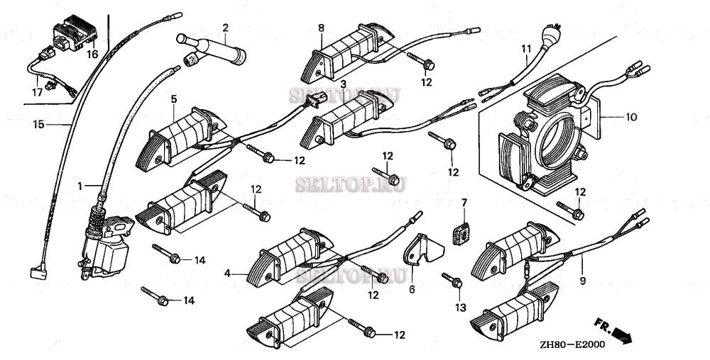 Катушка зажигания для Honda GX160K1 HXE2