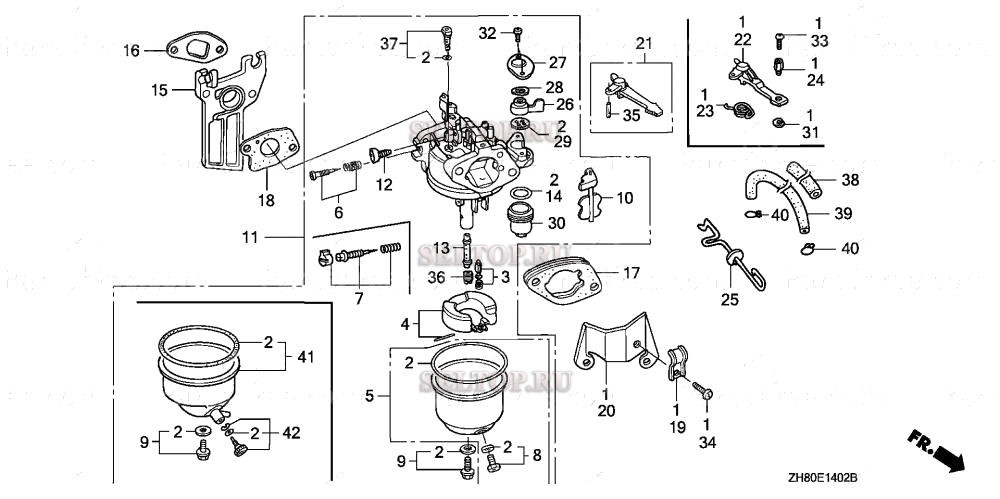 Карбюратор (3) для Honda GX160K1 HXQ