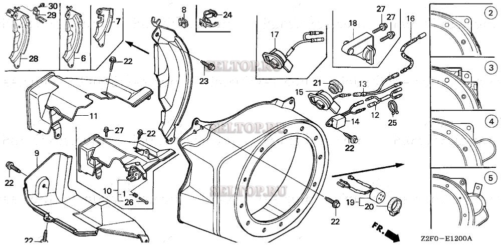 Кожух вентилятора для Honda GX160K1 QBC2/B
