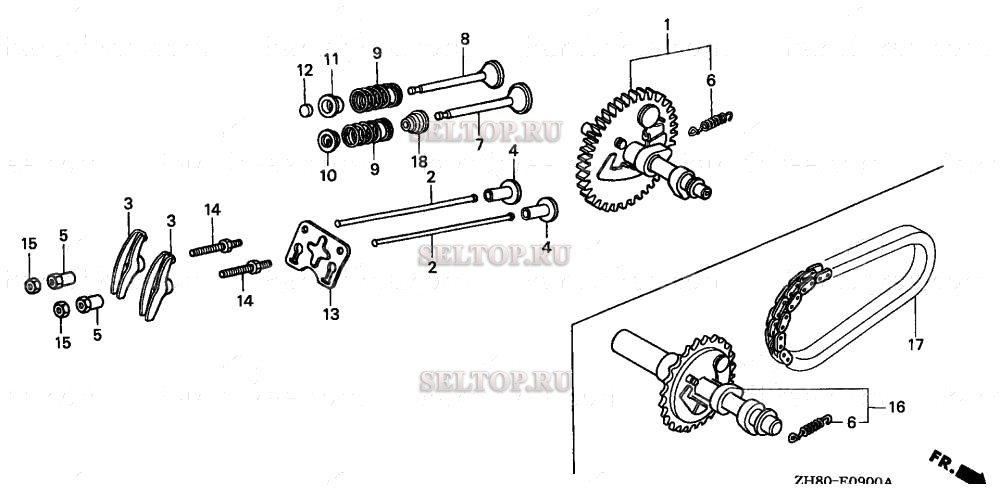 Распредвал для Honda GX160K1 QBT2