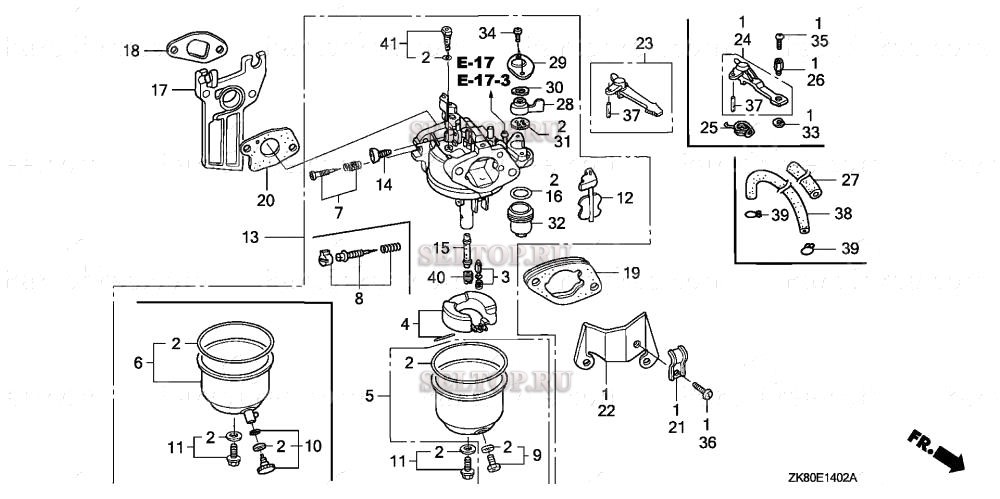 Карбюратор (3) для Honda GX160K1 QH2