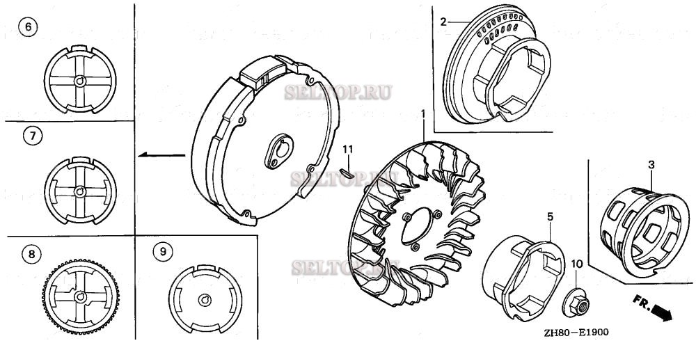Маховик для Honda GX160K1 QI2