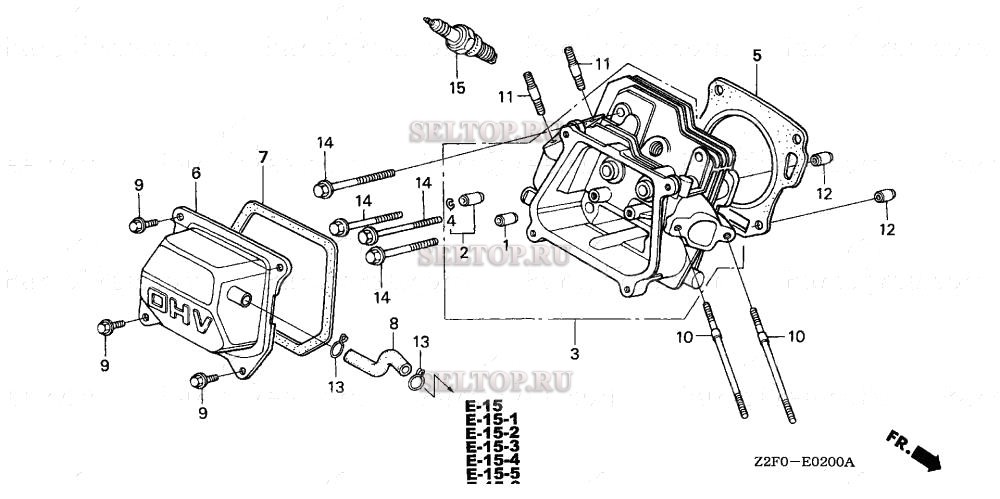 Головка цилиндра для Honda GX160K1 QX22/B