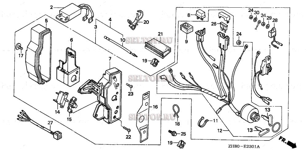 Блок управления (2) для Honda GX160K1 QXE