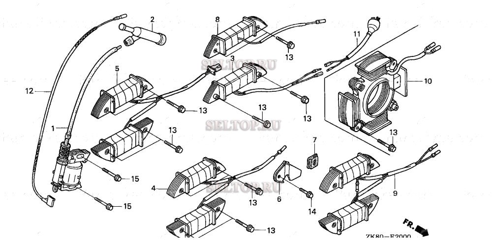 Катушка зажигания для Honda GX160K1 QXE2/A